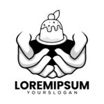 cake and hand logo design